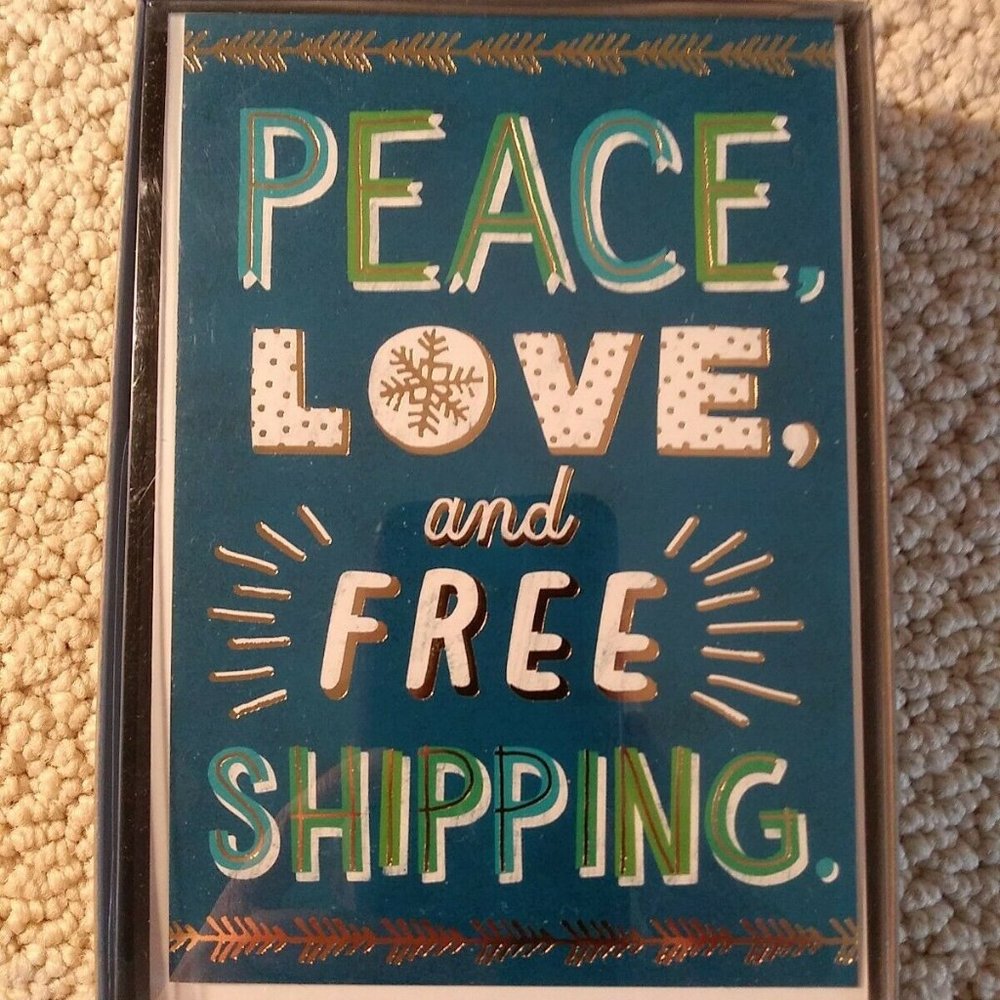Hallmark Christmas Cards PEACE LOVE and FREE SHIPPING Set of 16 Holiday Cards
